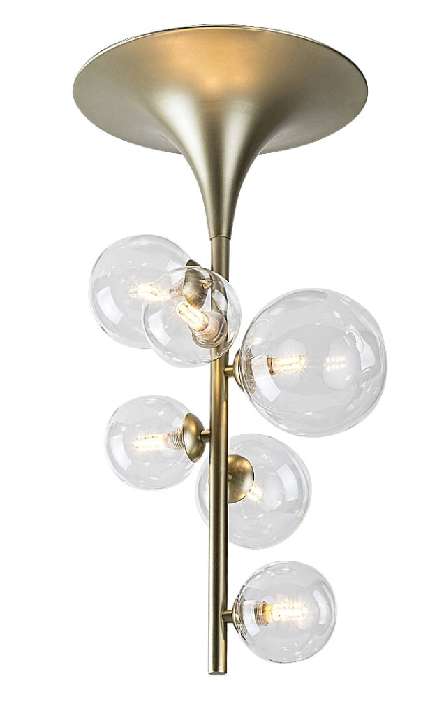 Plafoniera glamour ottone vetro 6xG9 Rabalux Aslov