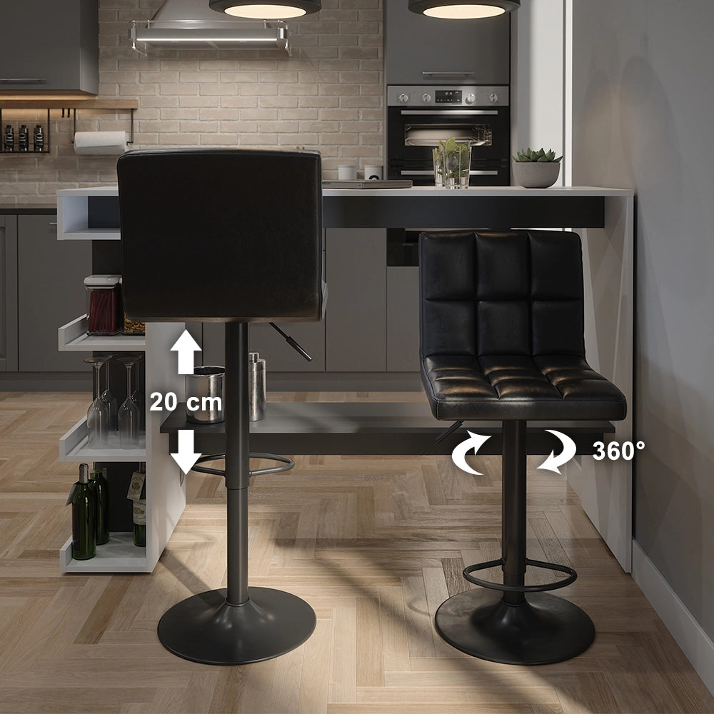 Set di 2 sgabelli da bar Sena Nero 43 x 94 cm Vicco
