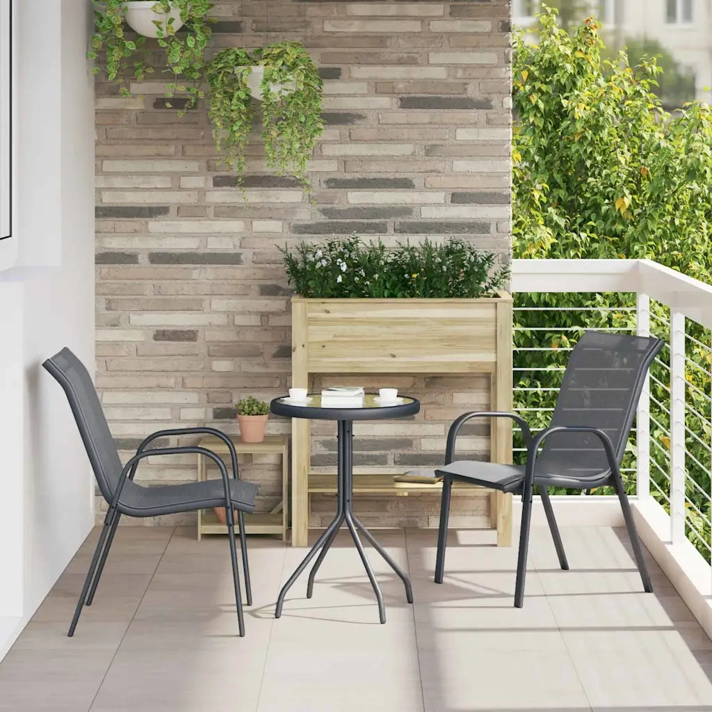 Set Bistro da Giardino 3 pz | Set Salotto da Giardino Grigio Acciaio