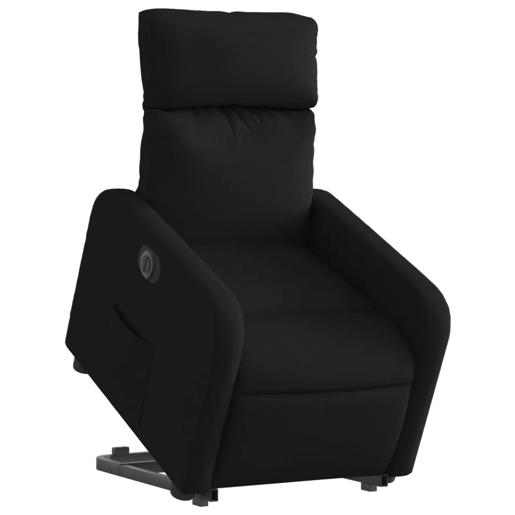 Poltrona | Sedia Relax Alzapersona Reclinabile Elettrica Nera in Tessuto