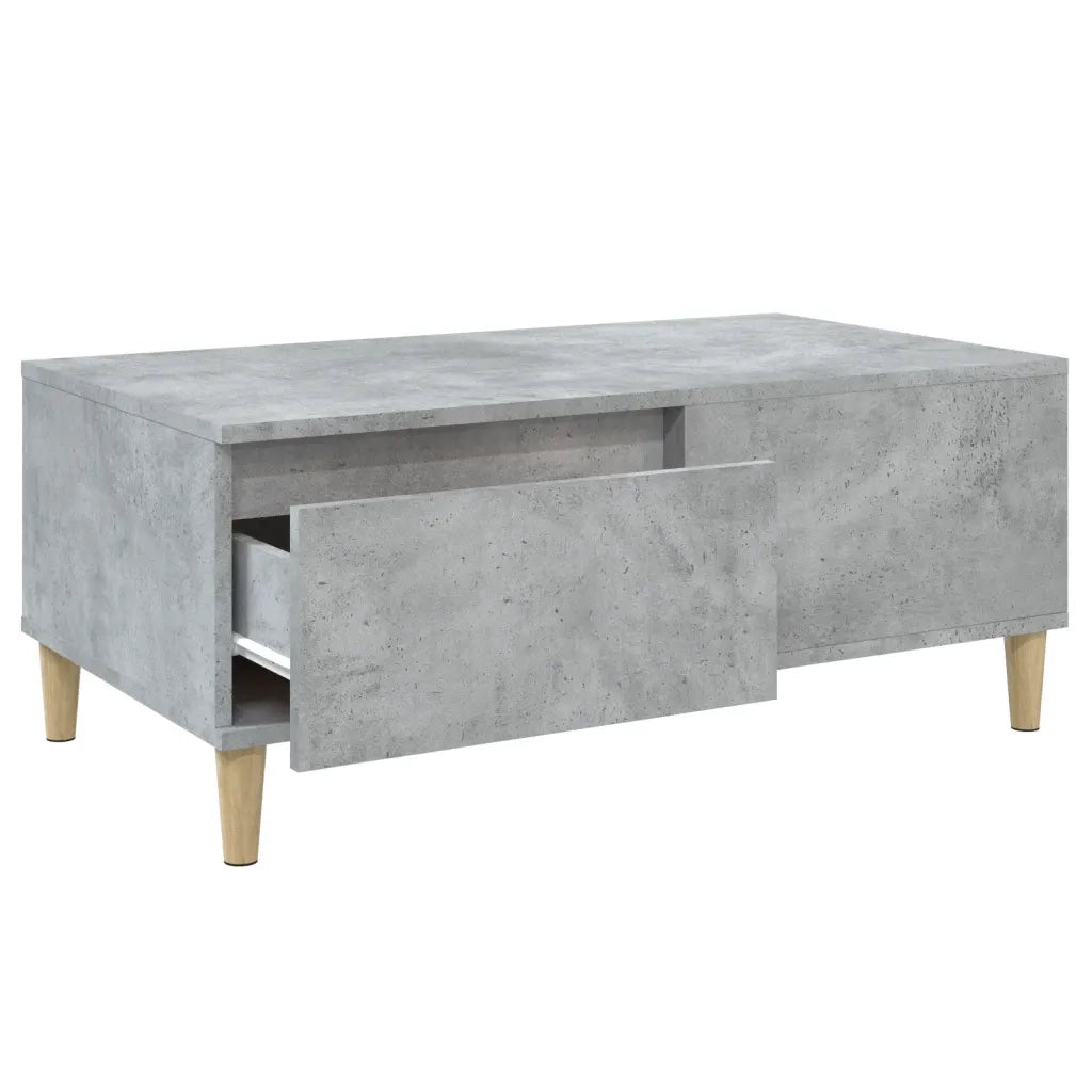 Tavolino Salotto-Tavolino da soggiorno-Tavolo Grigio Cemento 90x50x36,5 cm Legno Multistrato 699723