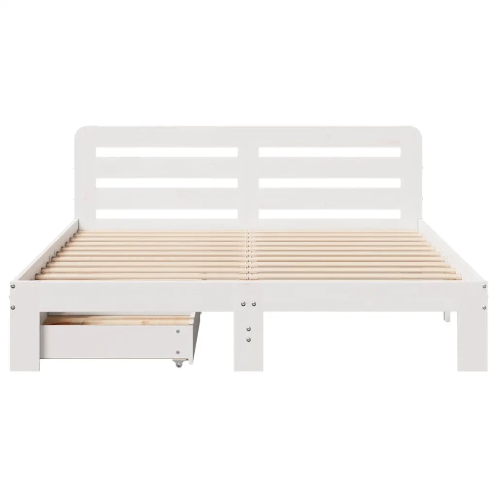 Giroletto senza Materasso Bianco 150x200 cm Legno Massello Pino 3309849