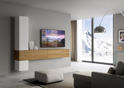 Parete Attrezzata Soggiorno 268x214x39,5 cm in nobilitato