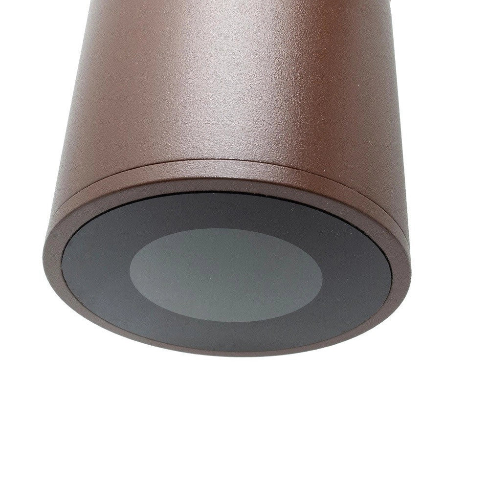 Trade Shop - Faretto Lampada Soffitto Attacco Gu10 Plafoniera Tonda Esterno Led Impermeabile - Marrone