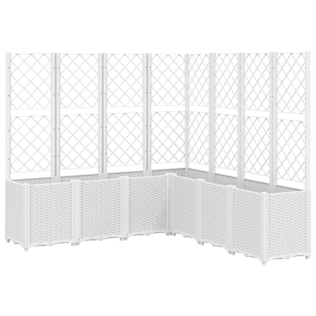 Fioriera da Giardino con Traliccio Bianco 160x160x140 cm in PP 367884