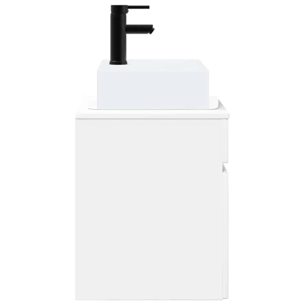 Mobile Lavabo da Parete Bianco Lucido 39 x 41 x 62,5 cm 890576