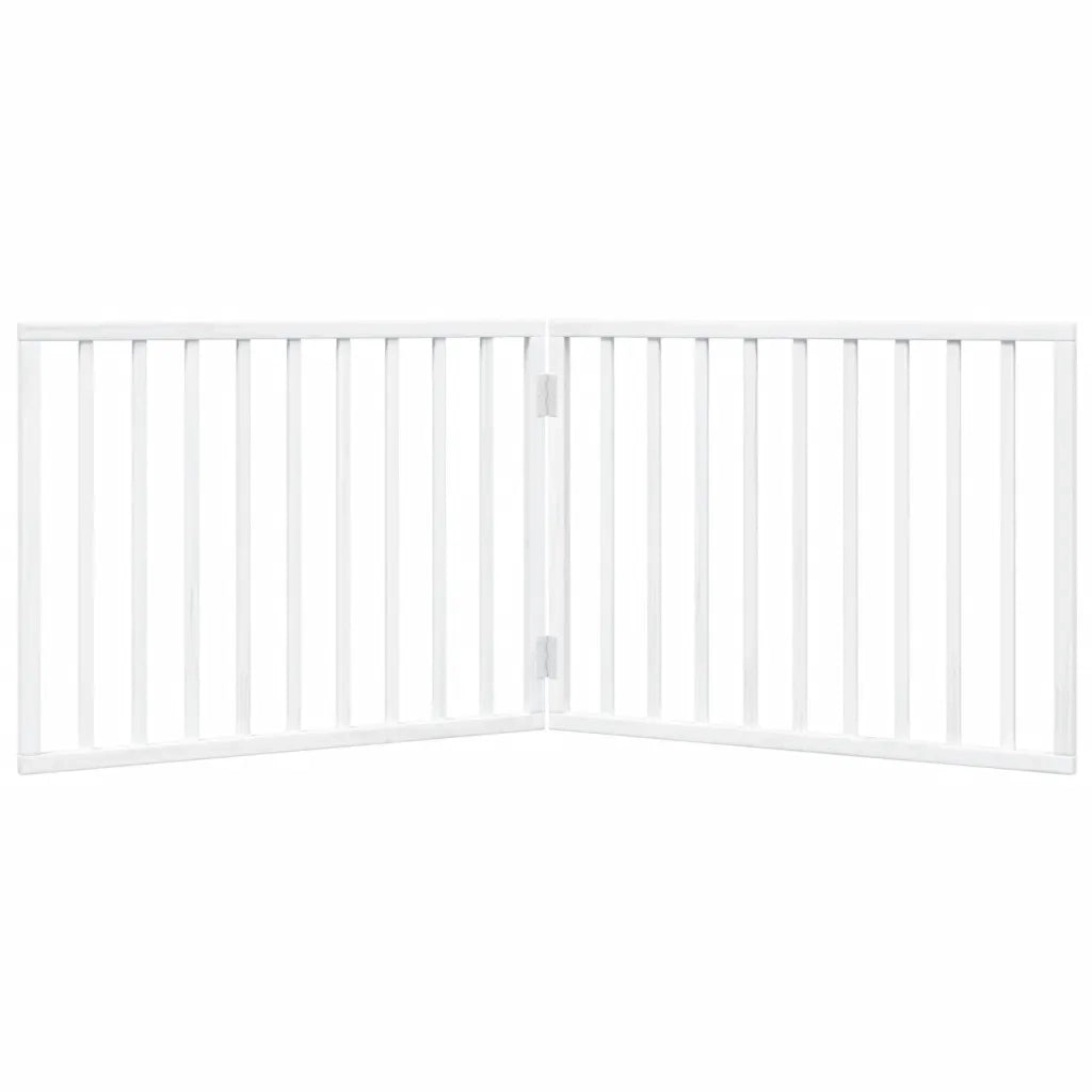 Cancelletto per cani pieghevole 2 pannelli bianco 160 cm in legno di pioppo 352184