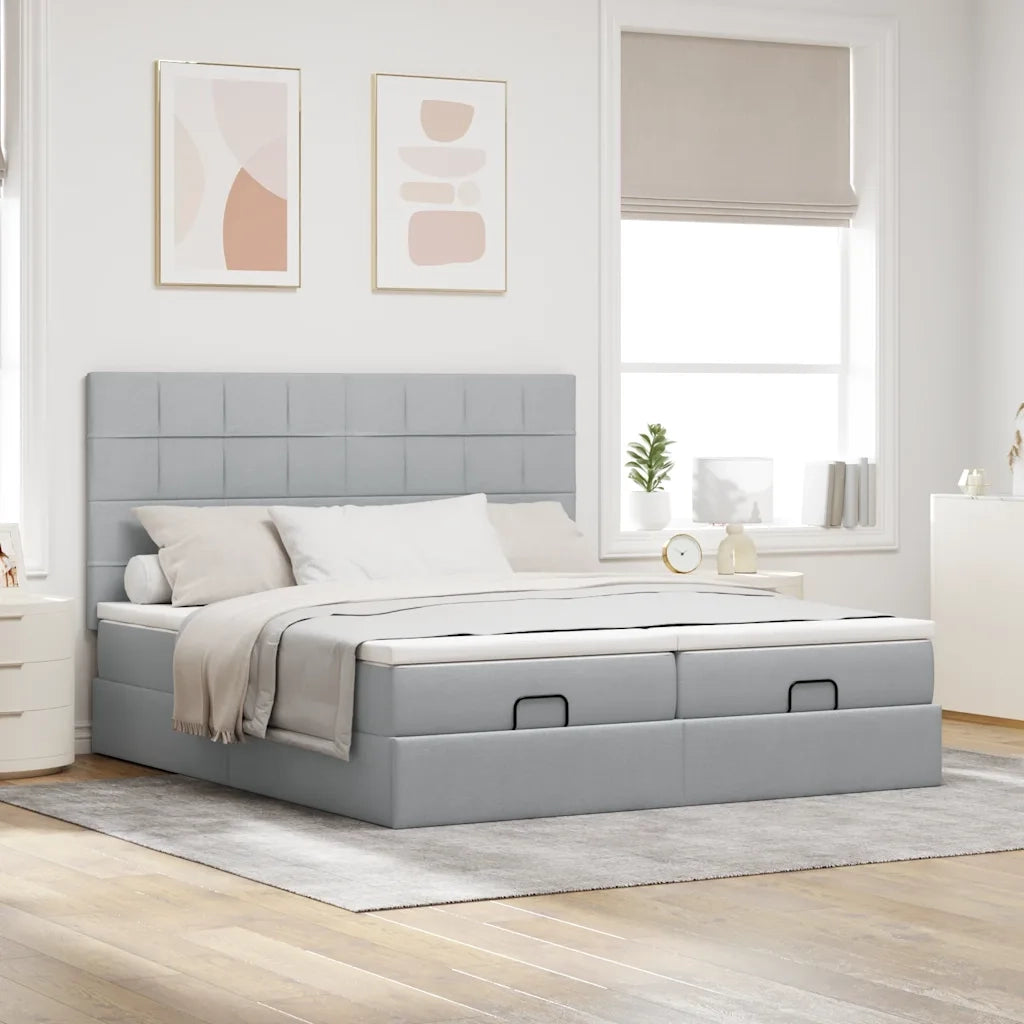Struttura Letto Pouf con Materassi 160x200 cm in Tessuto 3314534