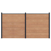 Pannello di Recinzione 2 pcs WPC e Alluminio Marrone