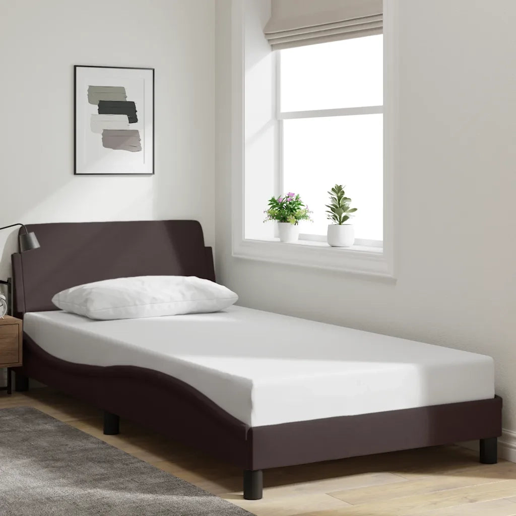 Giroletto senza Materasso Marrone Scuro 100x200 cm Tessuto