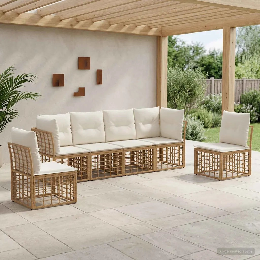 Set di divani da esterno | Set Salotto da Giardino Naturale Poliestere