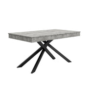 Tavolo da pranzo allungabile con piano estensibile; 6-8 posti; in MDF; grigio