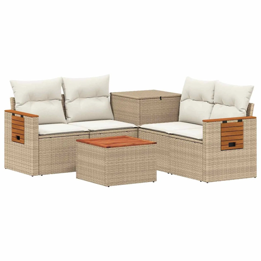 Set di divani 6 pz Beige e Bianco Crema 3447678