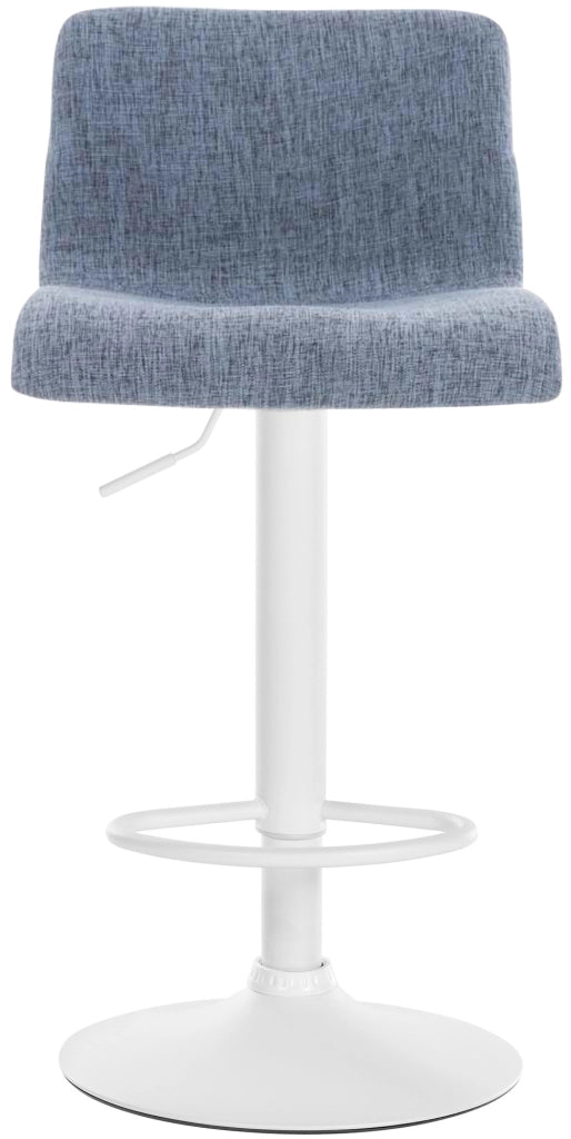 Sgabello HOVER in tessuto blu,Metallo bianco opaco