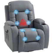 Poltrona relax massaggiante elettrica reclinabile con funzione dondolo e riscaldamento ¨C Xylo ¨C grigio chiaro