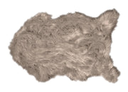 Tappeto Peloso In Pelliccia Ecologica Sagomato Modello Stoccolma Varie Misure - 60x90cm - Tortora