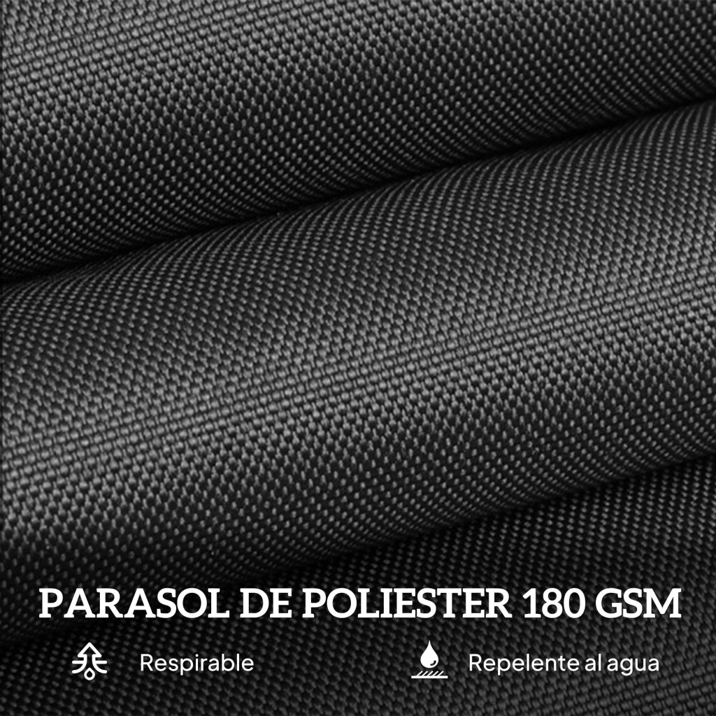 Ombrellone da Giardino Grande ¨C zephmum ¨C Nero 455x265x238 cm
