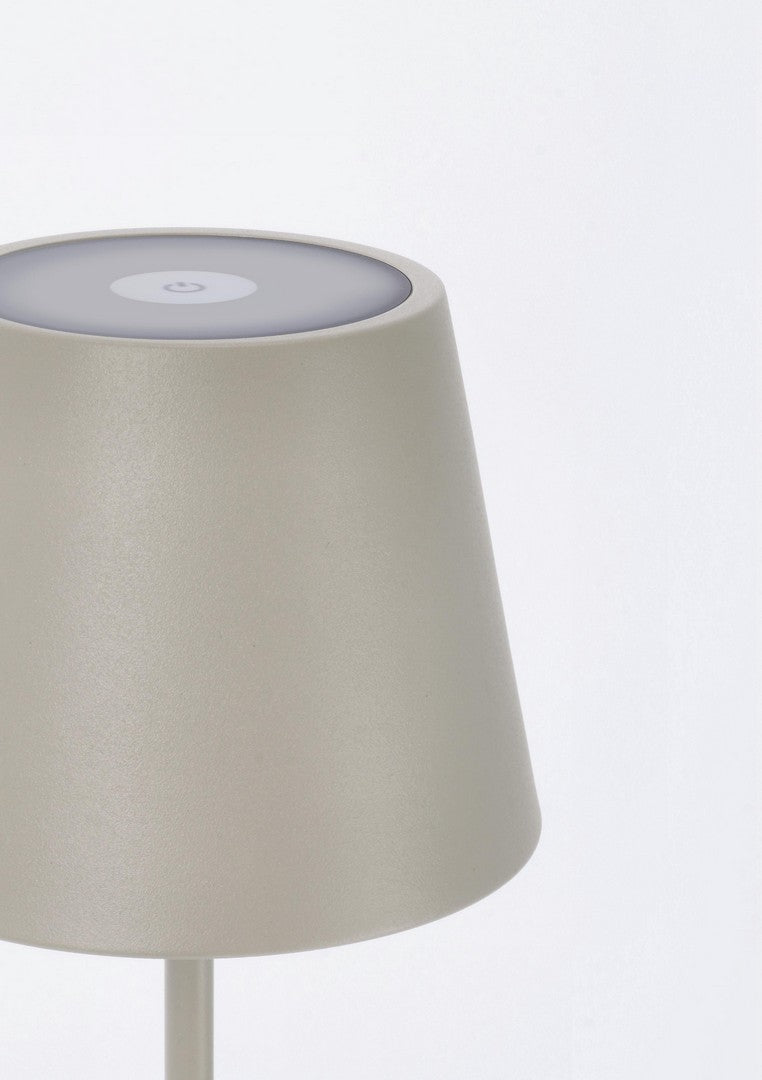 Lampada  da Tavolo Ø12x38 cm in Metallo Etna Tortora