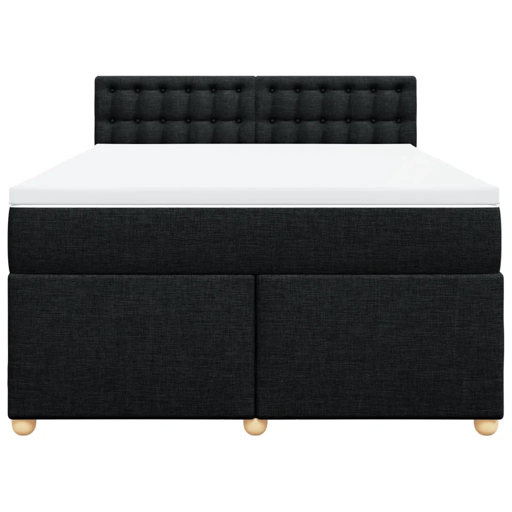 Giroletto a Molle con Materasso Nero 140x200 cm in Tessuto