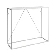 Tavolo consolle 90 x 30 x 80 cm per ingresso soggiorno sala da pranzo acciaio bianco 03_0010868