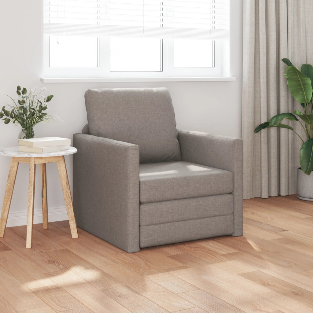 Divano Letto 2-in-1 Tortora 74x77x81 cm Tessuto