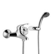 Miscelatore vasca in ottone cromo con doccetta, supporto e flessibile di Rubinetterie Mariani Linea Astro