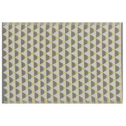 Tappeto per esterni Grigio e giallo Materiali sintetici Rettangolare 120 x 180 cm Motivo a triangolo Accessori da balcone