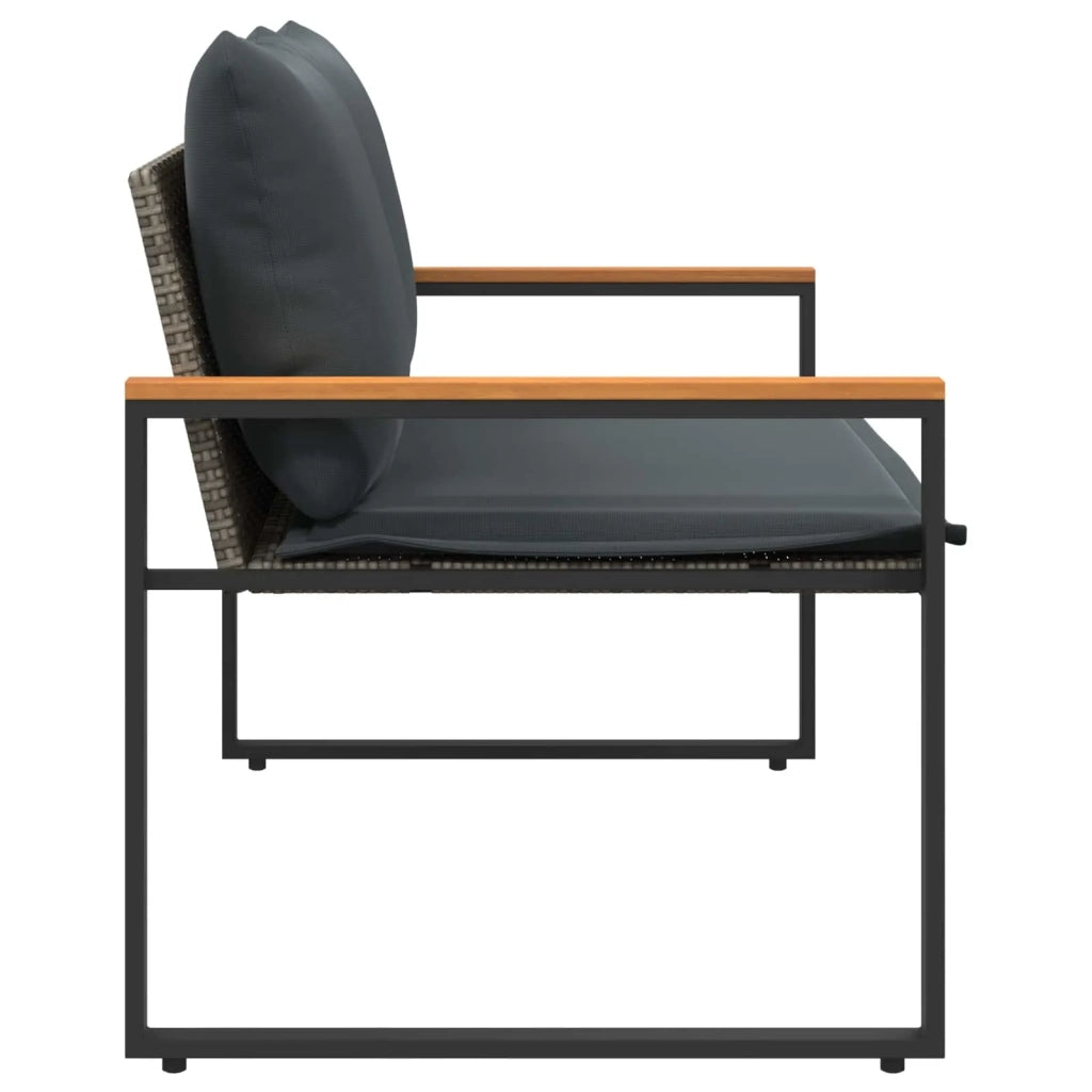 panchina Grigio e Grigio Scuro 115 x 65 x 72 cm Rattan 42026942