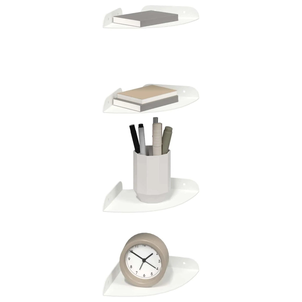 Mensola sospesa con lo scaffale 4 pcs Bianco 15 x 15 x 2 cm 8004085