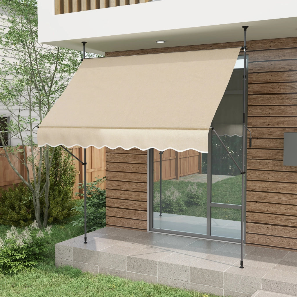 Tenda da sole retrattile manuale 2.5x1.2m ¨C zephmum ¨C metallo sabbia