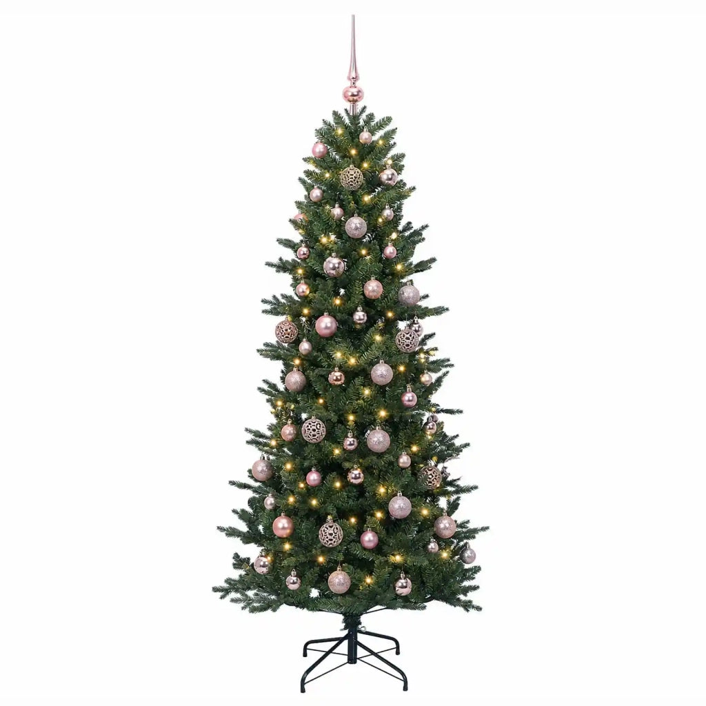 Albero di Natale artificiale con palline 210 cm 300 LED 3466649