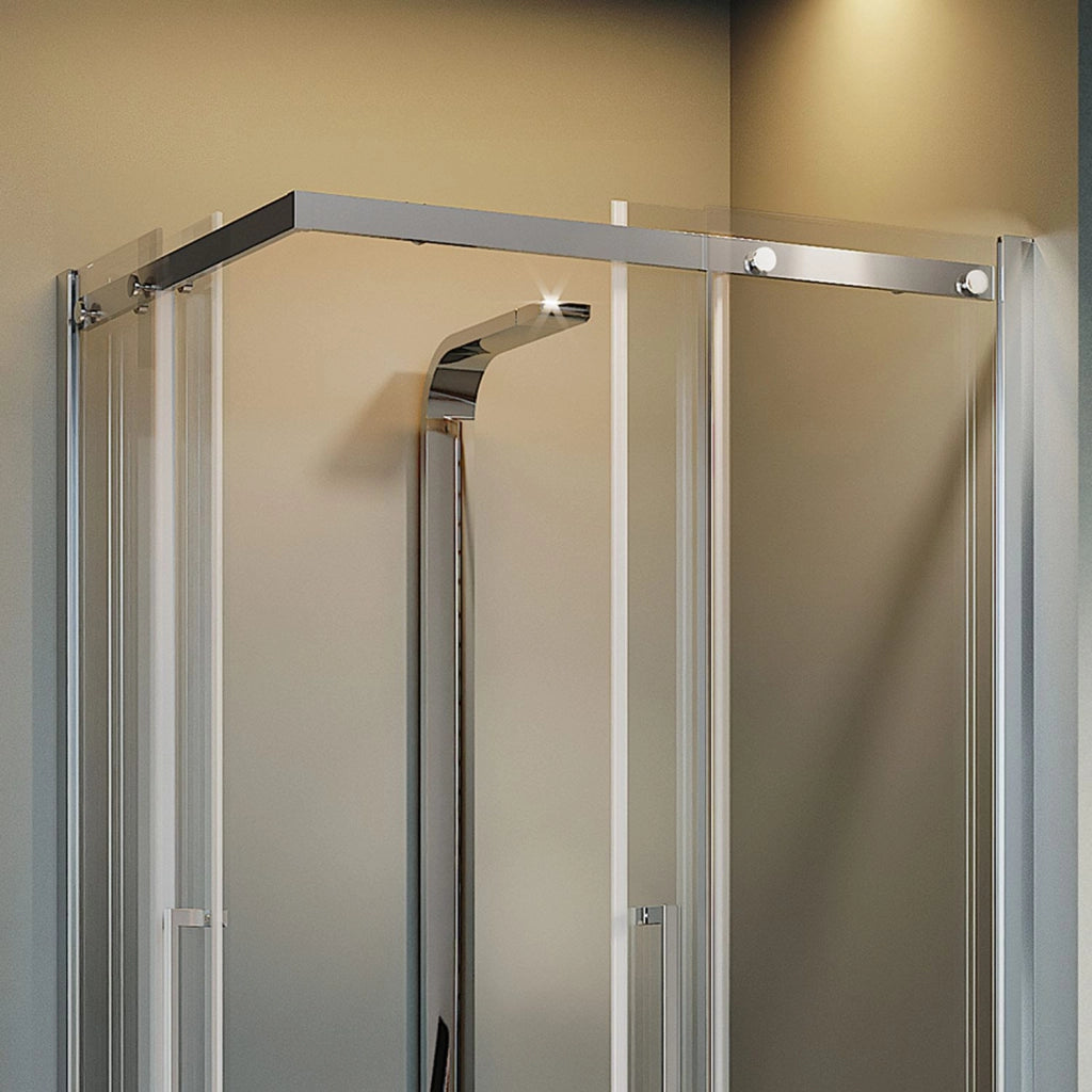 Box Doccia Rettangolare 90x110CM H200 Vetro Trasparente 8mm Sinistra con EasyClean mod. Prime Corner