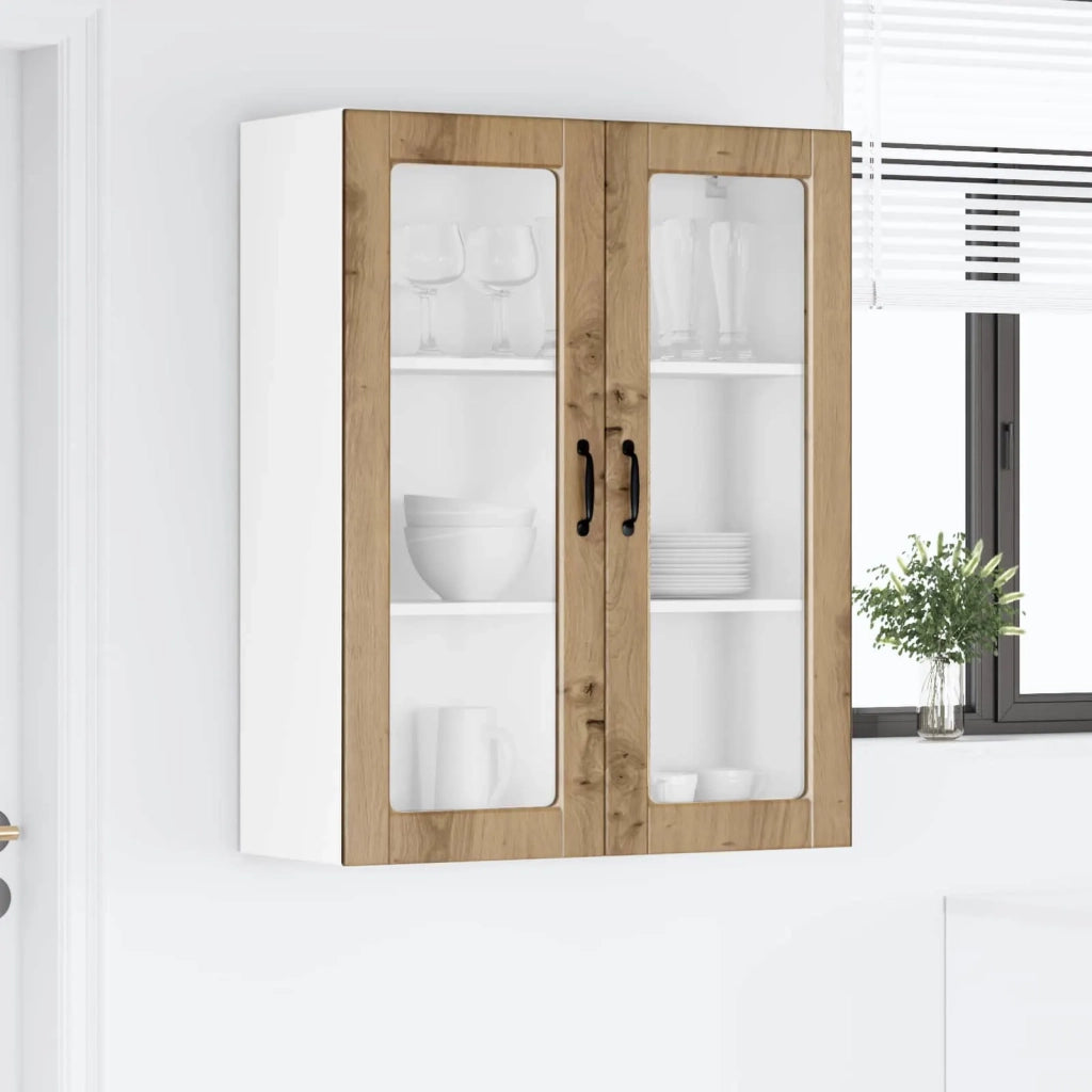 Pensile da cucina | Mobile in vetro da parete PORTO Rovere artigianale