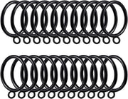 Set di 40 anelli per tenda in nero con occhiello per traversa di 3,5 cm