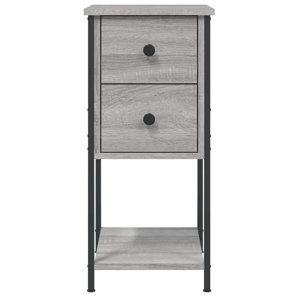 Set di 2 Comodini | Armadio da Notte | Mobiletto da notte Grigio Sonoma 32x42x70 cm in Legno Multistrato