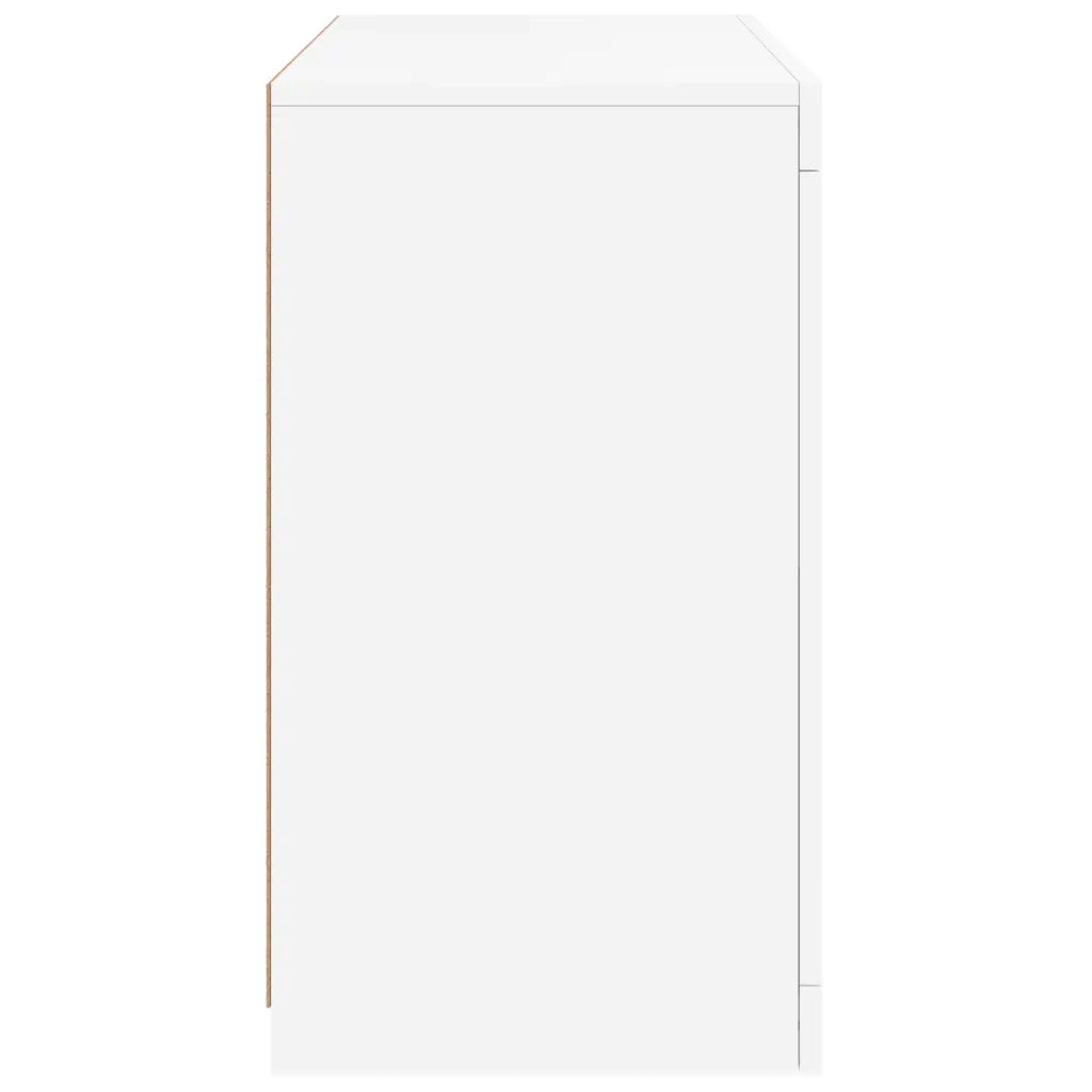 Credenza con Luci -Buffet-Armadio da cucina Bianca 60,5x37x67 cm