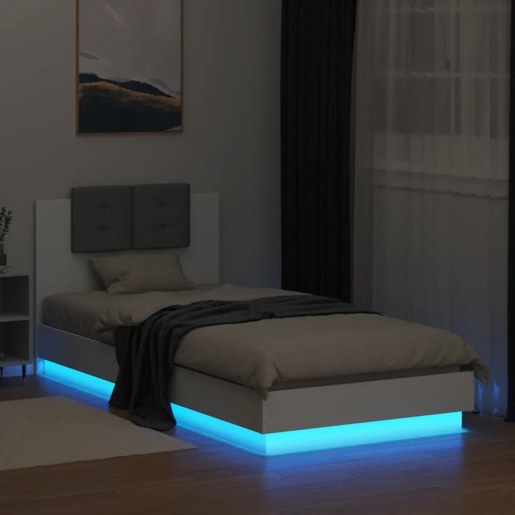 Giroletto con Testiera e LED Bianco 100x200 cm 3210024
