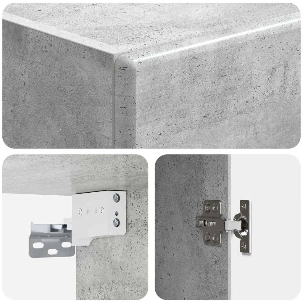 Set di armadi 2 pcs Grigio Cemento Legno ingegnerizzato