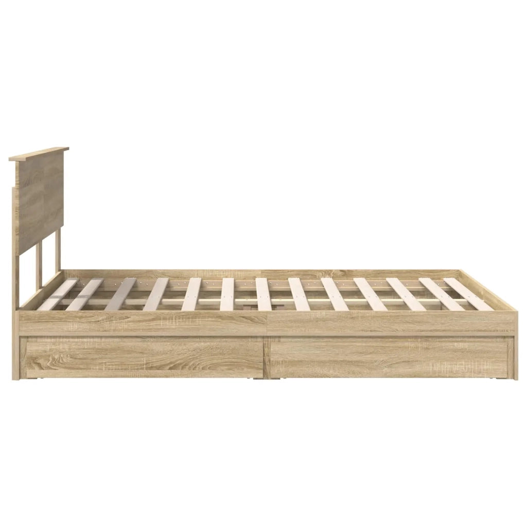 Letto con Contenitore con testiera Rovere Sonoma 135 x 190 cm 3410807
