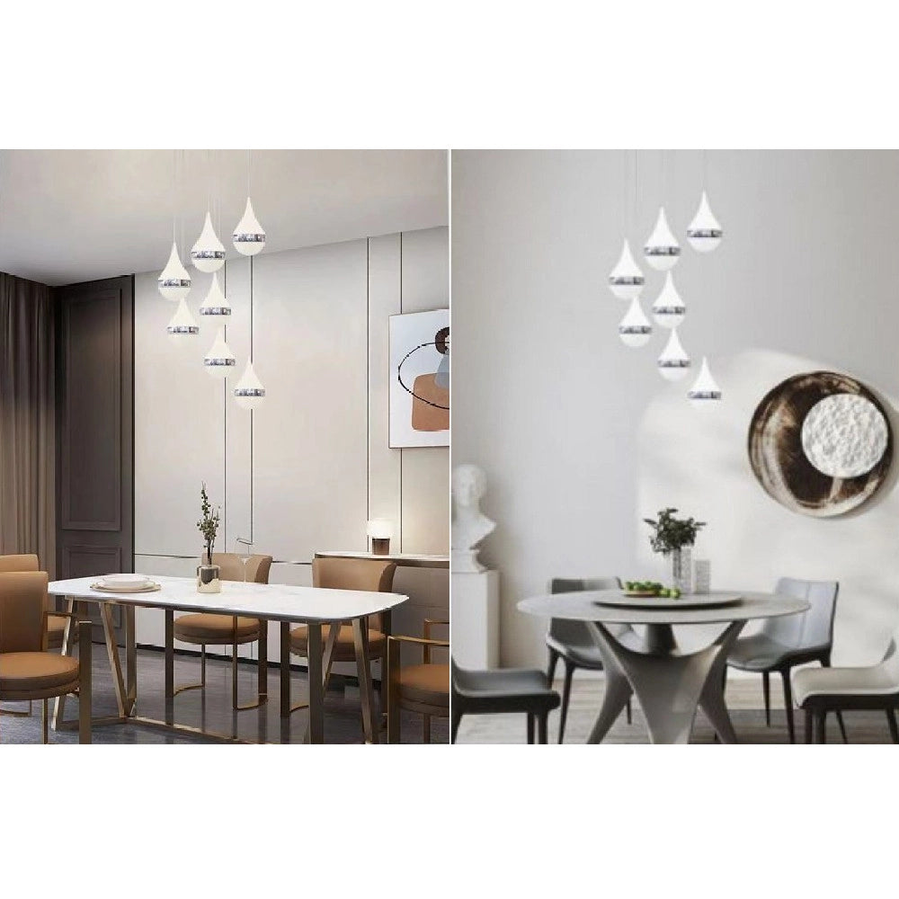 Trade Shop - Lampada A Sospensione Led 80watt Design Goccia A Cascata Luce 6500k 4000k Lp-18a -
