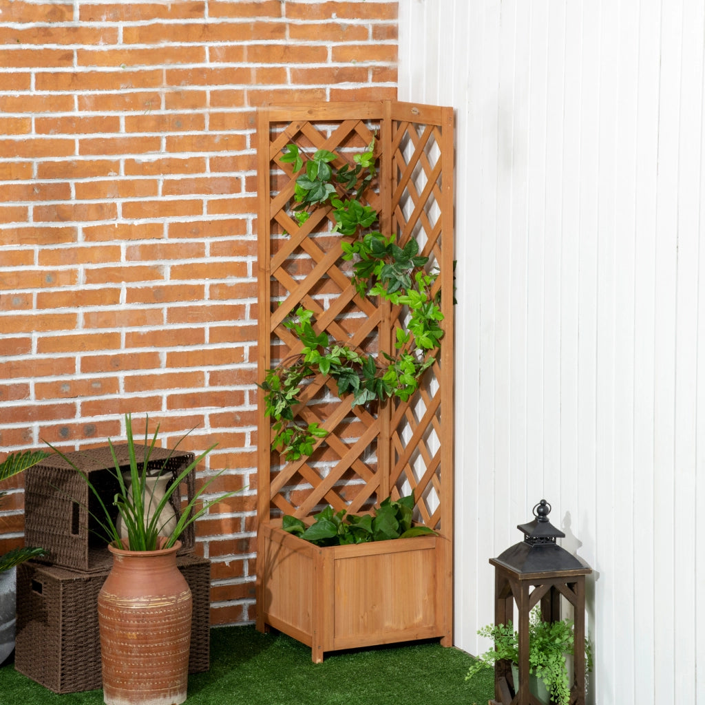 Fioriera da Giardino in Legno di Abete ¨C zephmum ¨C Marrone 40x40x145 cm
