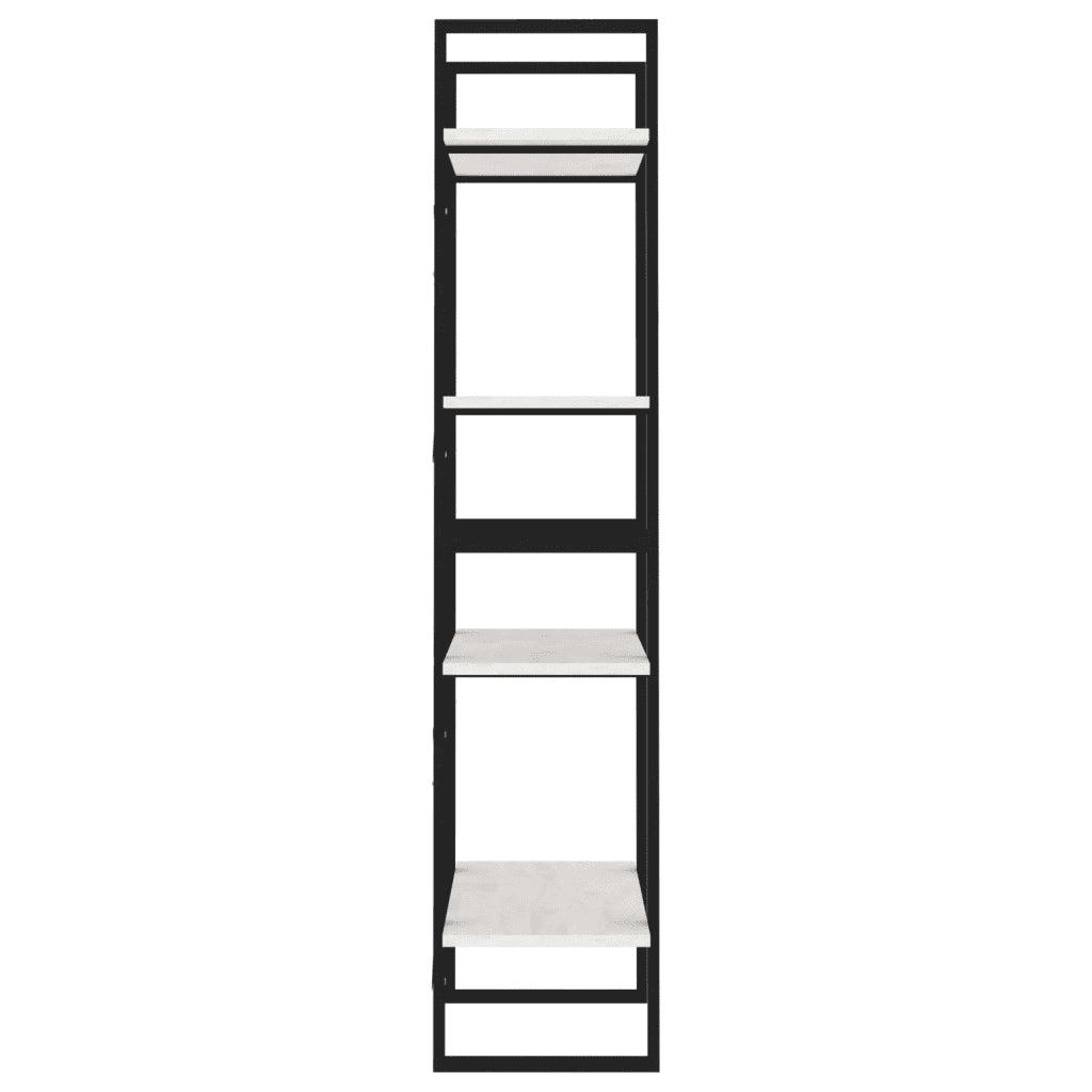 Libreria a 4 Ripiani Bianca 60x30x140 cm in Massello di Pino
