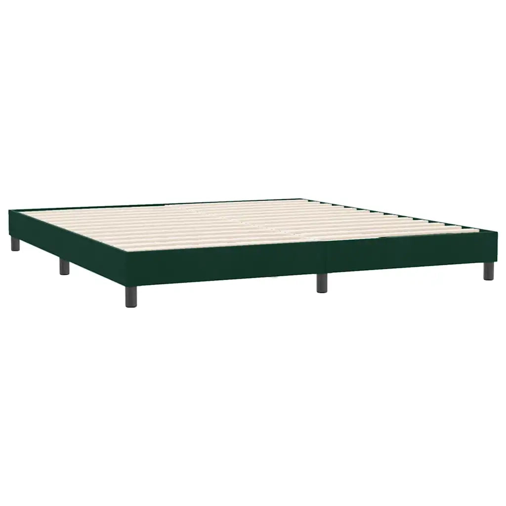 Giroletto a Molle senza Materasso Verde Scuro 180x210cm Velluto