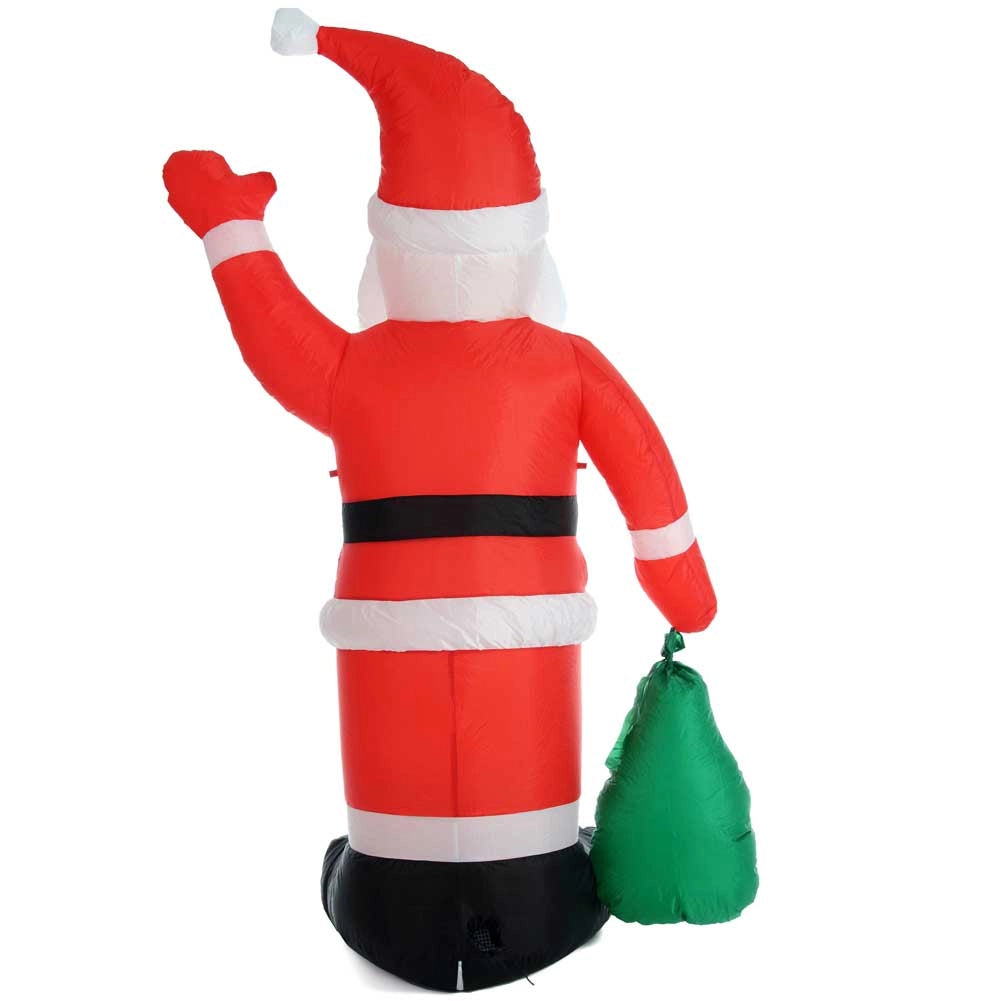 Gonfiabile Babbo Natale 180cm con LED per Esterno e Interno Natalizio Impermeabile