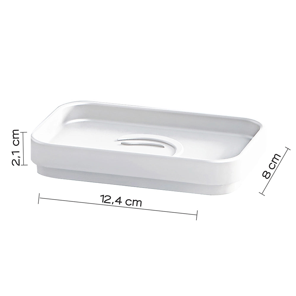 Set portaspazzolini, dosasapone e portasapone d' appoggio Gedy linea Seventy bianco