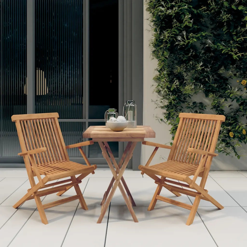 Set da Pranzo per Giardino 3 pz in Legno Massello di Teak 3087189