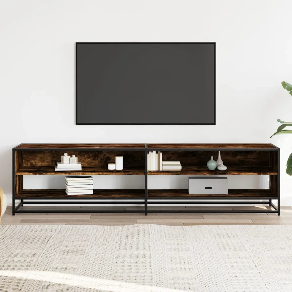 Mobile Porta TV-Mobile per TV-Credenza TV Rovere Fumo 180,5x40x46 cm in Legno Multistrato
