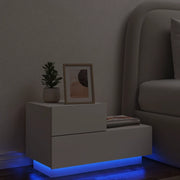 Comodino con Luci LED Bianco 70x36x40,5 cm 836777