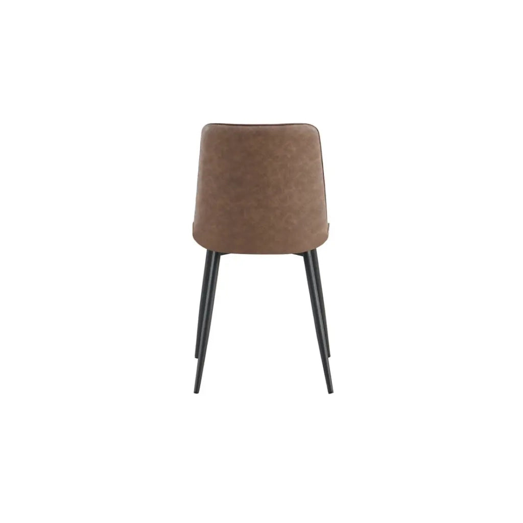 Set di 4 sedie MIREA - Marrone - Gambe in metallo - Design senza tempo - Rivestimento in PU facile da mantenere