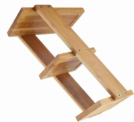 - Ladder per tre strati in legno per piante piccole - Supporti per vasi per esposizione di piante - Decorazione per piante a gradini per giardino Terrazza Patio